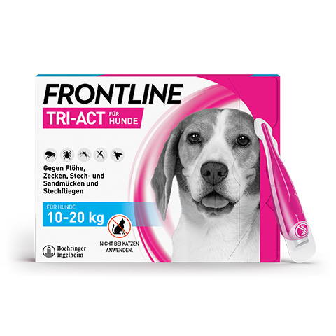 Die Produktabbildung von Frontline Tri-Act für mittlere Hunde von 10 bis 20 kg.